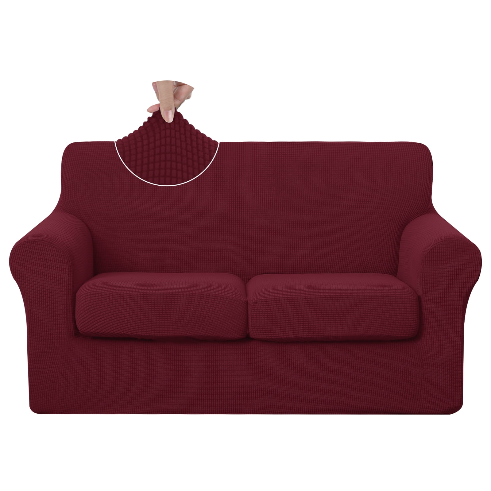Luxshare Home Stretch Loveseat Cover for Soft Protector Couch Cover,Sofa Covers Washable Pet Friendly Non Slipcover(Loveseat/Burgundy)