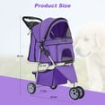 thumbnail image 7 of BestPet 3 Wheels Pet Stroller Dog Cat Stroller Folding Carrier Waterproof with Cup Holder (Purple), 7 of 7