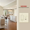thumbnail image 5 of ENERLITES Combination Duplex Receptacle Outlet/Decorator Switch Wall Plate, Mid-Size 2-Gang, Polycarbonate Thermoplastic, 882131M-LA, Light Almond, 5 of 5