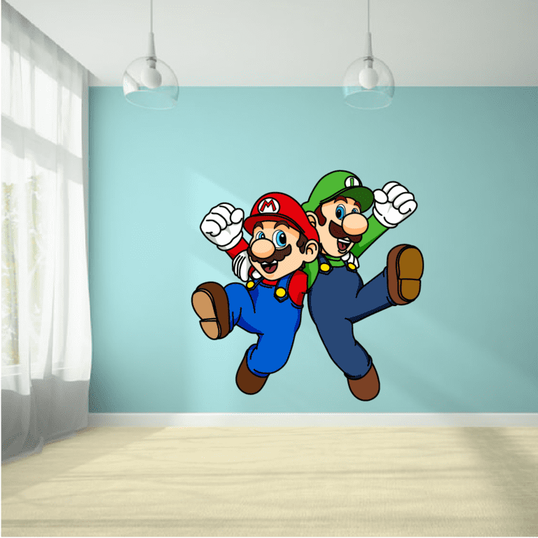 Super Mario Luigi Video Game bumper sticker wall decor vinyl decal 6" x 5" 