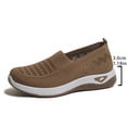 thumbnail image 5 of Women's Loafers Slip on Knit Mesh Lightweight Breathable Walking Shoes Casual Dressy Flat Driving Shoes Brown Size 6, 5 of 8