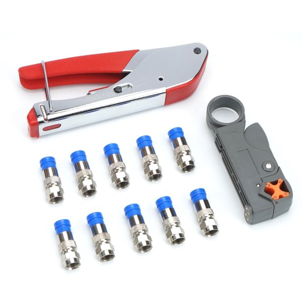 BESTYASH 10Ud Herramienta Crimpadora Para Cable Coaxial Rg6 Con Alicates Ajustables Y Mango Antideslizante