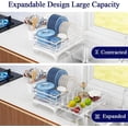 thumbnail image 3 of Dish Drying Rack Adjustable Dish Racks with Drain Board Large Stainless Steel Dish Rack for Kitchen Egouttoir a Vaisselle with Removable Utensil Holder and Cup Holder (), 3 of 7