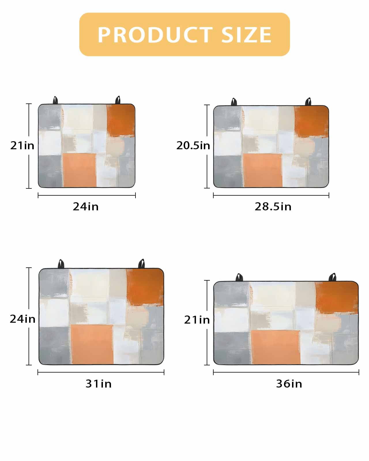 nqOlkjepod Large Induction Cooktop Protector Mat 24"x21", Modern Orange Beige Stove Top Covers for Electric Stove, Abstract Oil Painting Grey Color Blocks Stove Burner Cover Mats Stove Cover