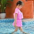 thumbnail image 6 of Gunia Kids Toddler Boys Girls Float Suit Two Piece Set Cute Cartoon Short Sleeve Swimsuits Learning To Swim Beach Summer Outfit Bathing Suit Pink 4-5 Years, 6 of 7