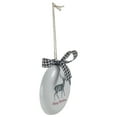 thumbnail image 4 of Northlight Reindeer "Merry Christmas" with a Plaid Bow Glass Disc Ornament - 4.5" - White and Black, 4 of 4