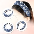 thumbnail image 3 of Diadema de mujer con nudos de cristal perlado Unique Bargains Estilo clásico y casual Diadema para mujeres Azul cielo 5.24"x1.97", 3 of 7