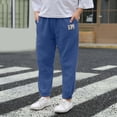thumbnail image 2 of Gibobby Boys Pants Casual Pants For 12 18 24Months 2T 3T 4T 5T Little Boys Classic Linen Soft Stripe Elastics Waist Spring Autumn Trousers Kids Long Pants(5-6 Years,Dark Blue), 2 of 5