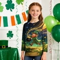 thumbnail image 3 of Tauxra Chandail de la Saint-Patrick pour Adultes, T-Shirt à Manches 3/4 Imprimé Col Rond, T-Shirt Graphique Trèfle Décontracté à Manches Longues pour Activités Festives, 3 of 6