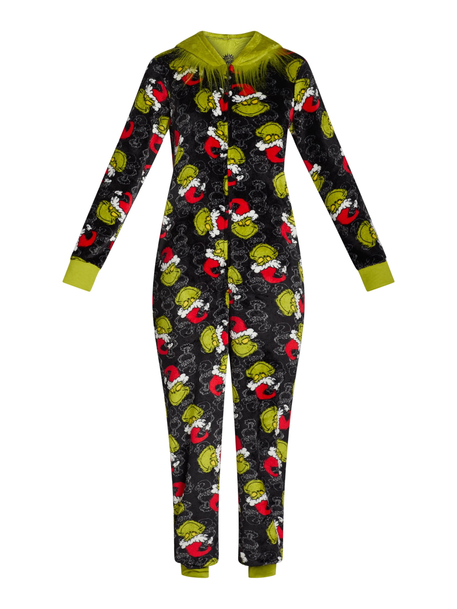 The Grinch Women’s and Women’s Plus Super Minky Union Suit with Pockets, Sizes XS-3X