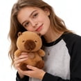 thumbnail image 4 of Capybara Plush Desktop Figurine Soft Stuffed Animal Ornament Cozy Table Decor for Office Bedroom Couch, 4 of 8
