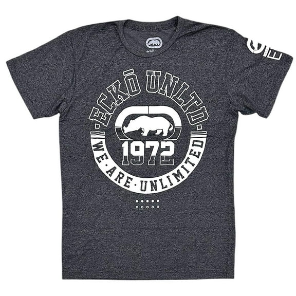 Ecko Unltd Men's T-Shirt Since 1972 Puff Print Short Sleeve Crewneck Tee (Medium, Charcoal Marled)