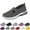 Dark Gray_2, variant on Willtoo Women's Woven Orthopedic Breathable Soft Shoes Go Walking Slip on Diabetic Foam Shoes Hands Free Slip in Sneakers Arch Support Khaki