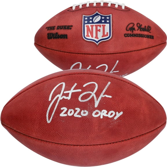 Justin Herbert Los Angeles Chargers Autographed Duke Football with "2020 OROY" Inscription - Fanatics Authentic Certified