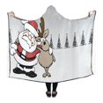 thumbnail image 1 of HATIART Hooded Blanket Christmas Wearable Blanket 56x80 Inch Comfotable Hooded Throw Wrap, 1 of 3
