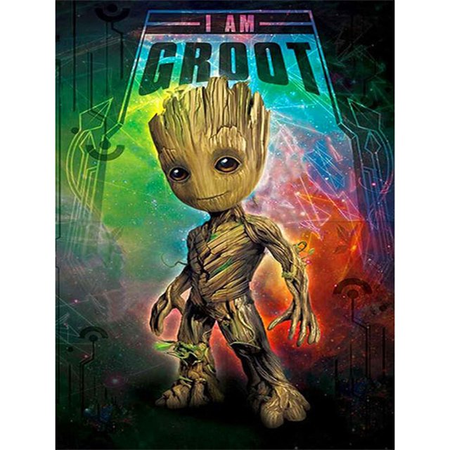 Taladro de diamante 5D DIY Groot Tree People Kits de pintura Decoración redonda completa (V2669) FLhrweasw Nuevo