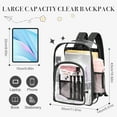 thumbnail image 4 of DAKIMOE Clear Backpack Heavy Duty Stadium Approved PVC Transparent Backpacks for Adults School Travel, 4 of 8