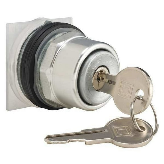 Schneider Electric Keyed Push Button,Silver,Non-Illum,30mm 9001KR131