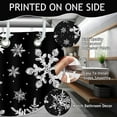 thumbnail image 3 of Christmas Shower Curtain with 12 Hooks Black Winter Snowflake Christmas Decor Shower Curtain for Bath Snow Christmas Holidays Bathroom Decor Waterproof Fabric Shower Curtain, 72'''' X 72'''', 3 of 5