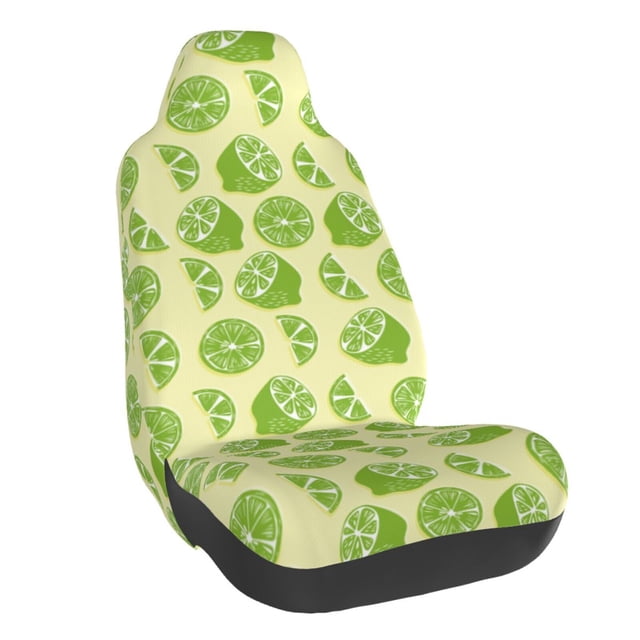 Wukai Various Lemons Full Set Car Seat Covers with Soft Padding Universal Auto Front Seats Protector and Cushion Mat