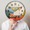 thumbnail image 6 of Yayeee Wall Clock Battery Operated 9.5" Silent Quartz Non-Ticking for Living Room Decor, Beige Glasses, 6 of 8