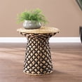 thumbnail image 2 of Table d'Appoint Ronde en Rotin Tissé Naturel et Noir, 2 of 3