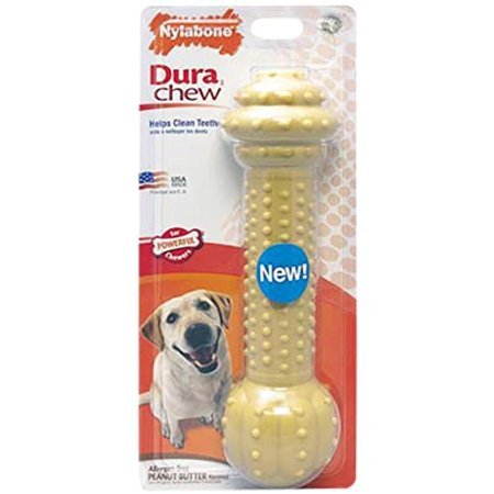 UPC: 0018214830290 | Nylabone Power Chew Dura Chew Dog Barbell Chew Toy Peanut Butter X-Large