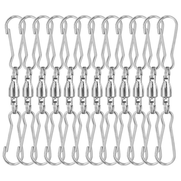 12 Pack Spinning Dual Clip Swivel Hooks For Wind Spinners, Hanging