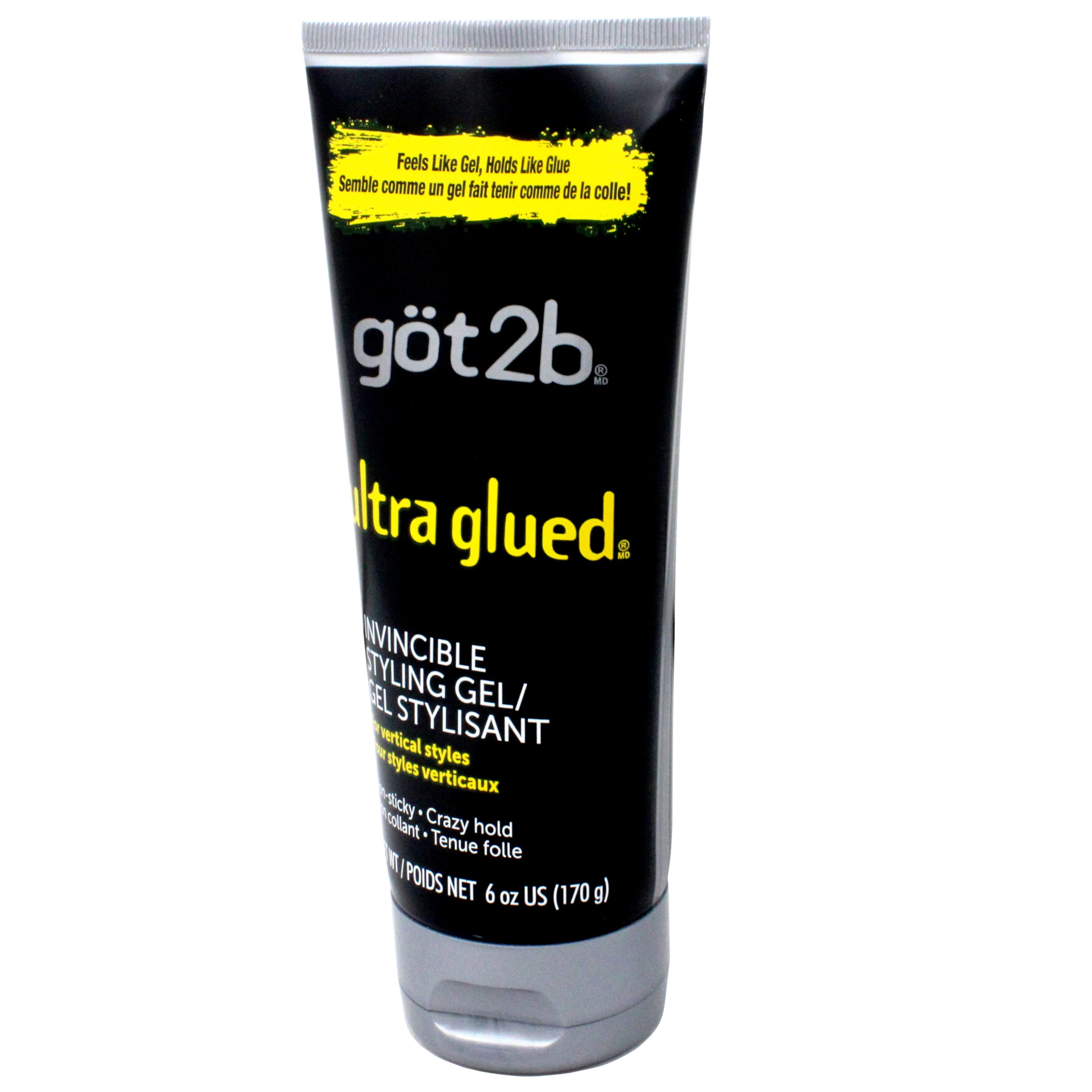 got2b Ultra Glued Invincible Styling Hair Gel, Extra Strong Hold for Men & Women, 6 oz