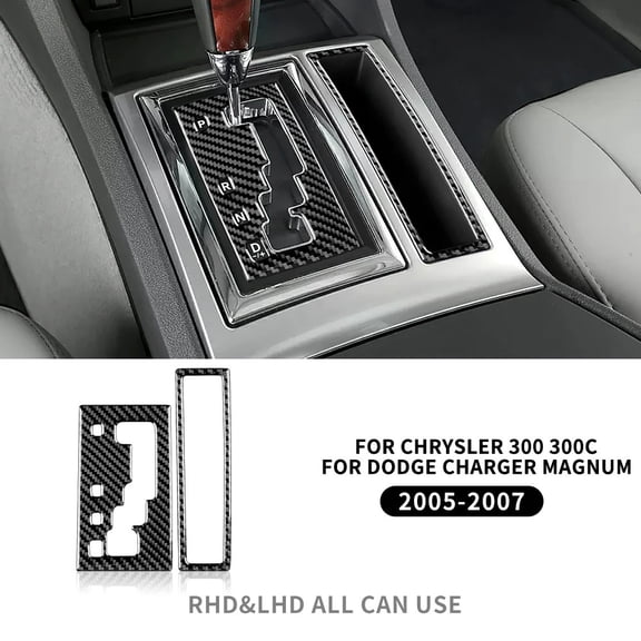 Real Soft Carbon Fiber Sticker For Chrysler 300 300C For Dodge Charger Magnum 2005 2006 2007 Car Gear Shift Panel Accessories.