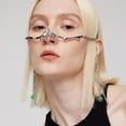 thumbnail image 1 of Irregular Mechanical Style Metal Earrings and Adjustable Lip Rings for Unisex Face Accessories, 1 of 5