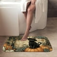 thumbnail image 2 of 1pc Black Cat in a Witch Hat Absorbent Non-Slip Bathroom Thickened Flannel Rug Decor,Soft,Quick Drying,Suitable For Indoor/outdoor Use,Bathrooms,Bedrooms,Kitchens,Terrace,Laundry Rooms,16"x24", 2 of 9