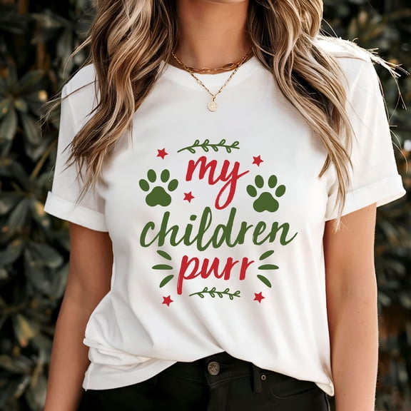 ChaChaCoo My Children Purr T-Shirt, Funny Cat Mom Gift, Cozy Feline Lover Apparel, Unique Pet Parent Tee, Stylish Kitty Enthusiast Design, Cute Shirt