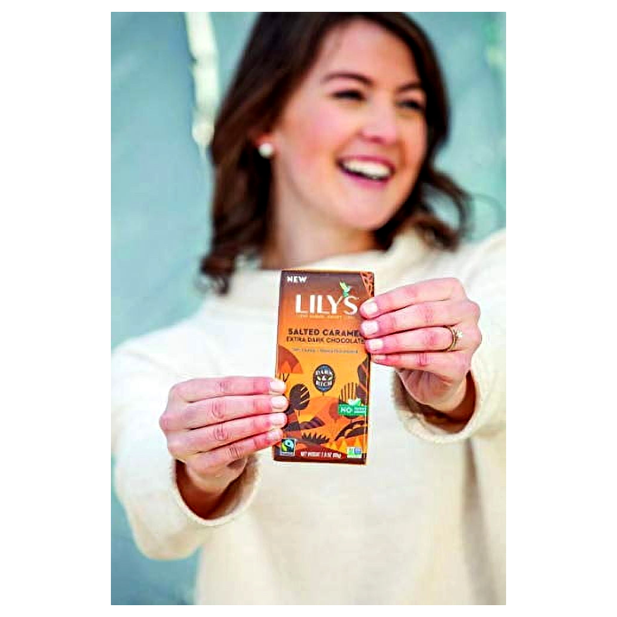 Extra Dark Salted Caramel Chocolate Bar By | Stevia Sweetened, No Added Sugar, Low-Carb, Keto Friendly | 70% Cocoa | Fair Trade, Gluten-Free & Non-Gmo | 2.8 Ounce, 12-Pack