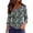 Z92Turquoise, variant on Womens 3/4 Length Sleeve V Neck T Shirts Vintage Floral Printed Casual Daily Wear Tunic Tops White L