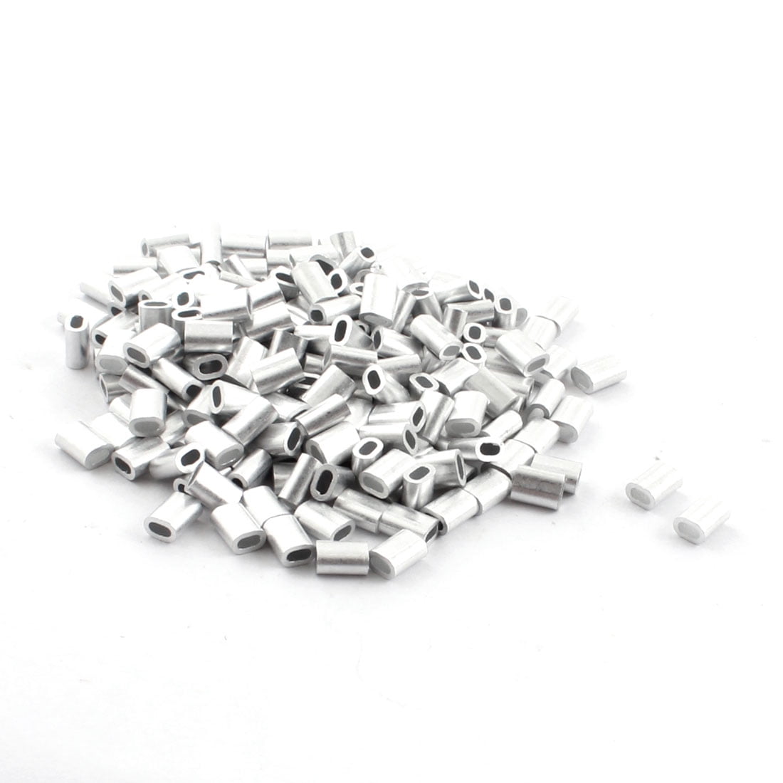 Unique Bargains 200Pcs Aluminium Wire Rope Ferrules 6mm x 2mm for 1.2mm