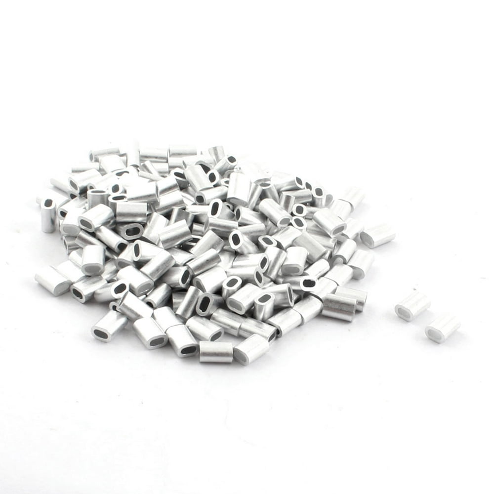 Unique Bargains 200Pcs Aluminium Wire Rope Ferrules 6mm x 2mm for 1.2mm Steel Ropes Walmart