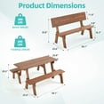 thumbnail image 6 of AVAWING Outdoor Convertible Garden Bench, Patio Picnic Bench, Brown, 6 of 7