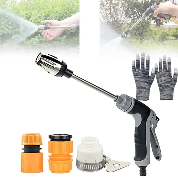 Pressure Washer,Spray Nozzle,Durable Stainless Steel,with 360° Rotating for Three Spray Modes,Fits Almost Any Garden Hose,Equipped with Metal Joints - 2