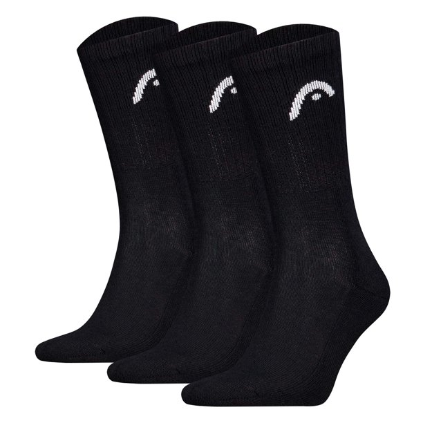 HEAD Calcetines unisex, paquete de 3 - All Sport Training Crew, calcetines deportivos, logotipo Negro 43-46