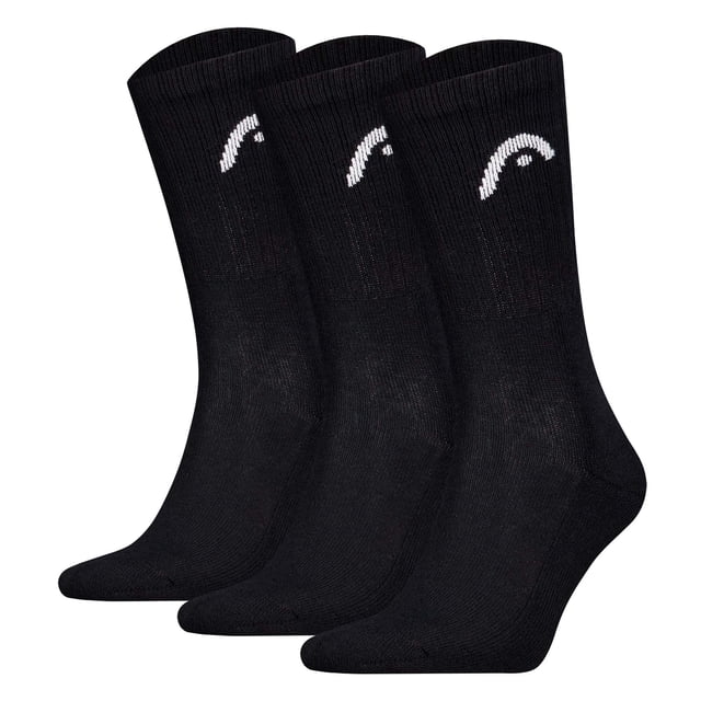 HEAD Calcetines unisex, paquete de 3 - All Sport Training Crew, calcetines deportivos, logotipo Negro 43-46