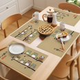 thumbnail image 5 of Cute Owls Harmony Placemats Set of 12 Japanese Cartoon Branch Brown Place Mats Indoor Wipeable Table Mats Washable Cloth Dining Table Placemats for Kitchen Holiday Party Home Decor 13x19 Inch, 5 of 9