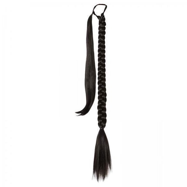 3x Extensión de Larga con Lazo para El Cabello, Extensiones de Cabello Liso Sintético DIY, Pieza de Cabello para Uso Diario para 3 piezas