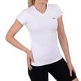 thumbnail image 2 of Playera Deportiva para Mujer Everlast Cuello V Manga Corta Talla Grande Blanco, 2 of 4
