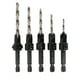 thumbnail image 1 of Juego de 5 Brocas Avellanadoras para Madera Ajustables de Acero de Alta Velocidad, Brocas Cónicas para Carpintería de 4, 6, 8, 10 y 12 Pulgadas, 1 of 6