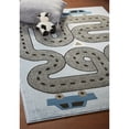 thumbnail image 4 of Ox Bay Ziv 3'6" x 5'6" Blue/Gray Roadway Durable Performance Children’s Indoor Area Rug, 4 of 9