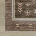 thumbnail image 4 of nuLOOM Donna SplashGuard Vintage Medallion Machine Washable Area Rug, 5' x 8', Donna Dark Brown, 4 of 9