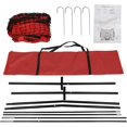thumbnail image 4 of 7' x 7' Baseball Softball Practice Net Batting Catch Pitching Training Net w/Carrying Bag and Metal Bow Rack, Flap Baseball Equipment Training Aids, 4 of 9