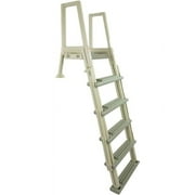 Confer Resin in Pool Steps and Ladder - Warm Gray Frame w/Blue Threads