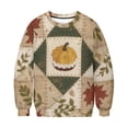 thumbnail image 7 of Oplxuo Funny Graphic Thanksgiving Sweatshirts for Women 2025 Fall Drop Shoulder Pullover Long Sleeve Loose Crewneck Tunic Tops, 7 of 7